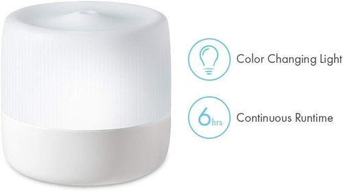 HoMedics Ultrasonic Aroma Diffuser - 130mL Humidifier with Color-Changing Light | 6 Hours Continuous Use, 12 Hours Intermittent