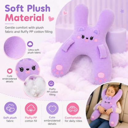 Kids Car Travel Pillow - H-Shaped Neck Support for Kids - Variation G