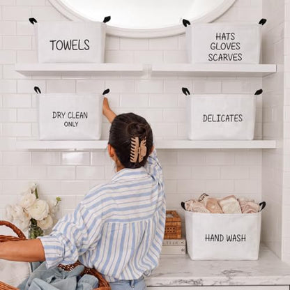 FillTouch Canvas Laundry Basket - Dry Clean Only Printed Organizer