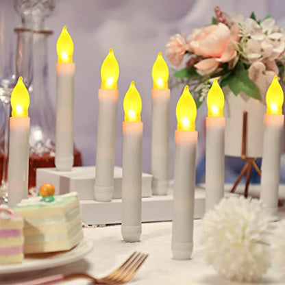 Macarrie Flameless LED Taper Candles 108 Pieces White Safe Home Decor