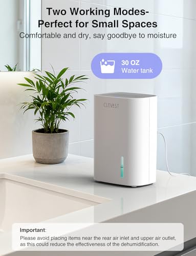 Small Dehumidifier for Bedroom Bathroom Quiet Portable Compact Moisture Absorber