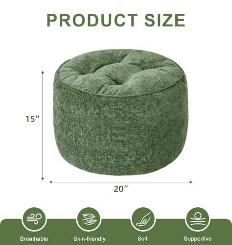 Oversized Round Ottoman Footrest for Couch and Desk - 24 Inch Diameter