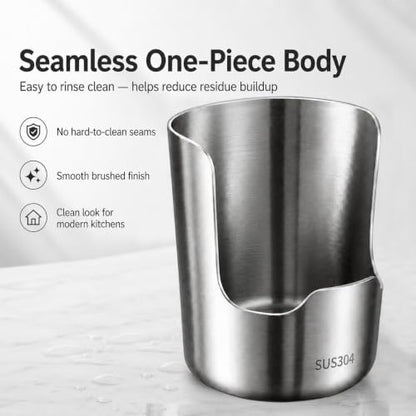 Multi-Functional Stainless Steel Utensil Organizer with Wide Stable Base - Kitchen Counter Storage - Variation 1