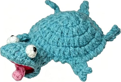 Funny Handmade Crochet Lizard Coaster - Flipping Mug Rug for Coffee & Tea