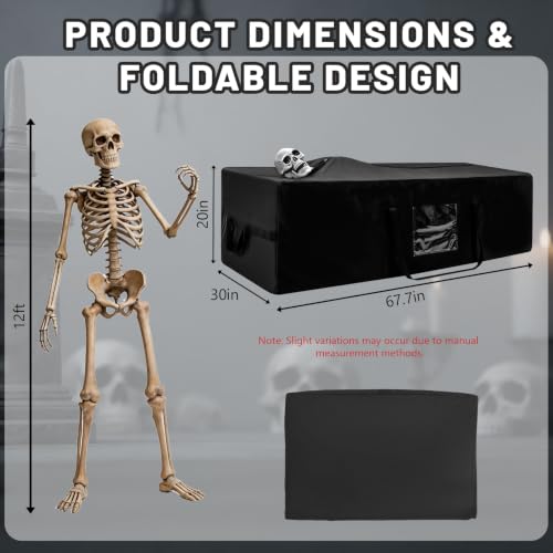Large Black Halloween Storage Bag Fits 12ft Skeleton & Christmas Tree