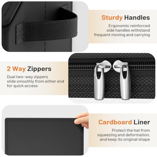 Black Hat Storage Organizer for Baseball Caps 2-Pack - Holds 30 Caps