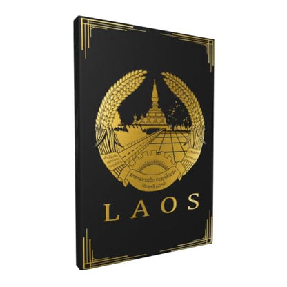 Laos Flag Canvas Wall Art 18x12 Inches - Patriotic Home Decor