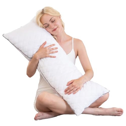 SHOUREN Body Pillow - Long Bed Pillow for Adults, 14x36in, White