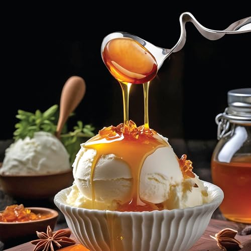 HIC Kitchen Curved Handle Honey Spoon, 18/8 Stainless Steel, Serve Honey, Jelly, and Syrup Without The Mess