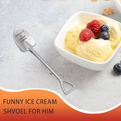 Grandpa Christmas Gift - Engraved Stainless Steel Ice Cream Spoon from Granddaughter - Funny Dad Gift