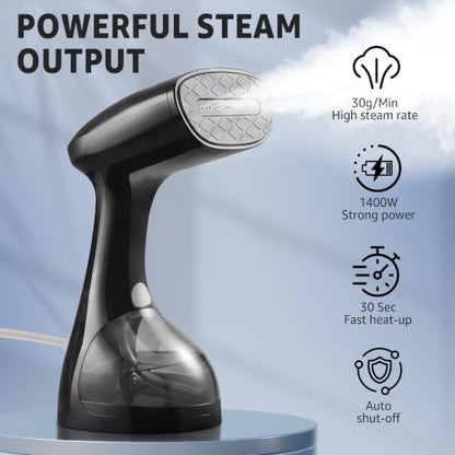 1400W Handheld Garment Steamer & Iron 2-in-1 - Fast Wrinkle Removal
