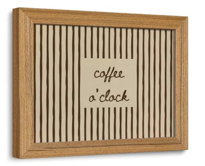 Wood Framed Coffee Wall Art - 8x10in Kitchen Decor - Coffee O'clock
