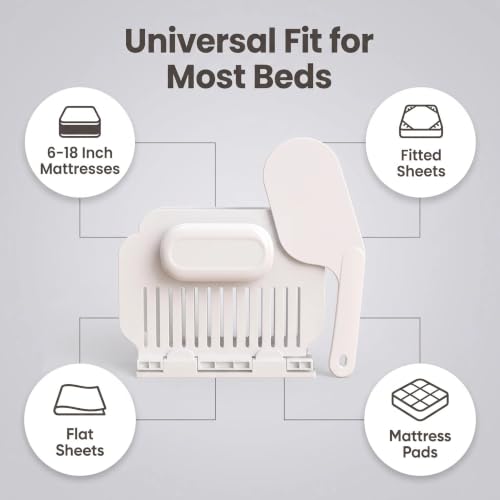 Bed Sheet Holder with Tucking Tool for Corners - Fitted Sheet Clips