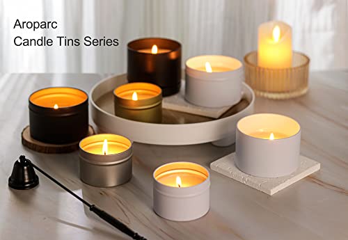 White Candle Tins 8oz - Pack of 3, Seamless Straight Sided Containers for Candle Making