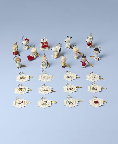 Peanuts Advent Calendar - 25 Christmas Ornament Set - Charlie Brown & Snoopy, Holiday Decorations