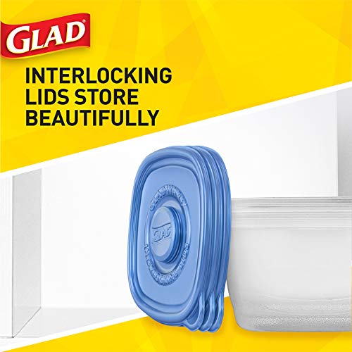 GladWare To Go Snack Food Storage Containers | Medium Rectangle Food Containers | Food Storage Container Holds 24 Ounces of Food | Glad Snack Food Containers, 4 Count Set