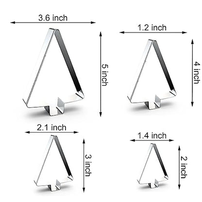 Christmas Tree Cookie Cutter Set - 4 Sizes Stainless Steel Baking Tool - 5, 4, 3, 2 Inch - Holiday Baking