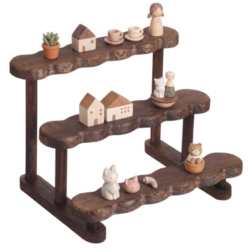 3 Tier Wooden Trinket Shelf Organizer for Collectibles & Decor