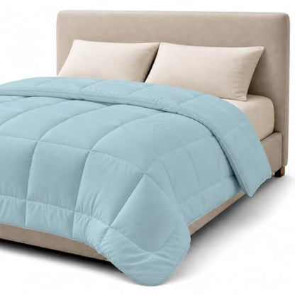 Goose Down Alternative Comforter Twin Bed - Aqua, Hypoallergenic Plush Bedding