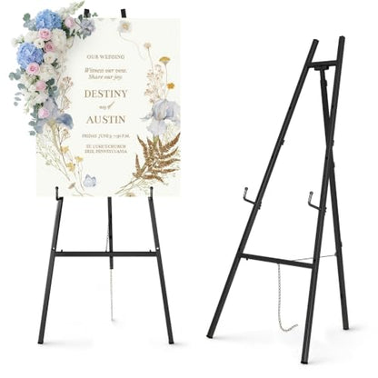 Ndsox Black 4-Tier Adjustable Sign Easel Stand for Signage, Art & Display