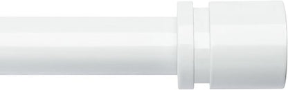 Byondeth Curtain Rods - Adjustable 16 to 200 Inches | 1 Inch Diameter with Aluminum End Caps - White