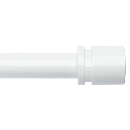 Byondeth Curtain Rods for Windows 16 to 200 Inches Adjustable Length 1 Inch Diameter Window Curtain Rod with Aluminium End Cap, White