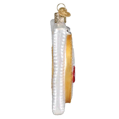 Christmas Cross Stitch Ornament - Handcrafted Glass Clip Hoops - Variation: Christmas Cross Stitch