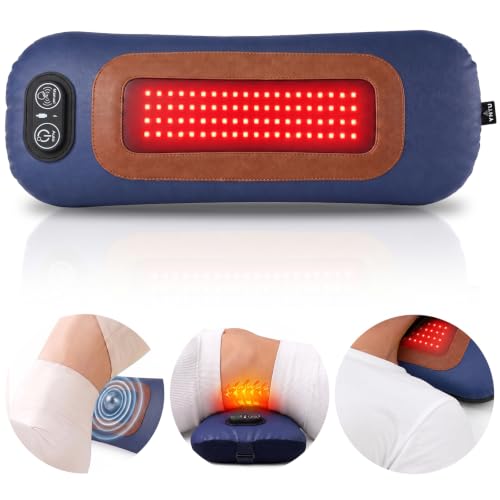 4-in-1 Lumbar Support Pillow & Lower Back Massager with Red Light - Blue Variation