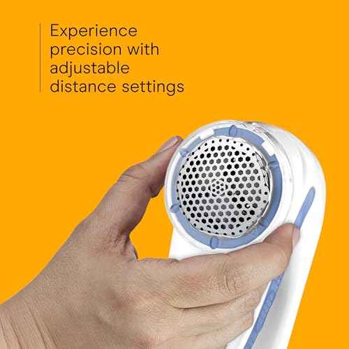 Conair Fabric Shaver and Lint Remover, Battery-Operated Portable Clothes Shaver with 3 Settings, Fuzz Remover for Sweaters, Clothing and Furniture, Large 2-Inch Shaving Head, White