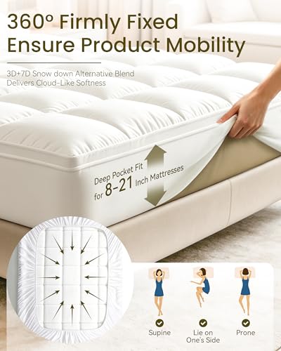 Queen Mattress Topper 1000gsm Ultra-Thick Quilted Cooling Memory Foam Fluffy Soft