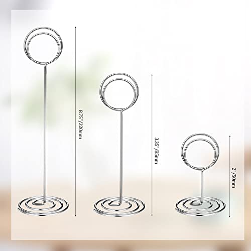 24 Pcs Table Number Holders with 3 Sizes - Photo & Card Display Clips - Wedding & Event Centerpieces (220/85/50 mm Pack of 2)