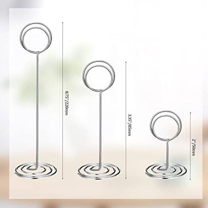 24 Pcs Table Number Holders with 3 Sizes - Photo & Card Display Clips - Wedding & Event Centerpieces (220/85/50 mm Pack of 2)