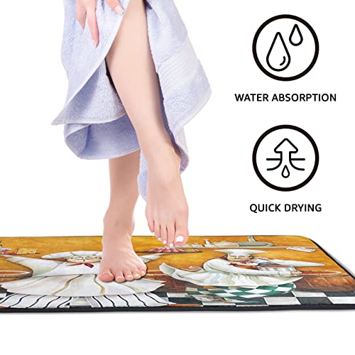 Non-Slip Kitchen Rugs and Mats - Washable Fat Chef Decor 39x20 Inches