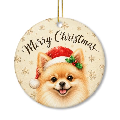 Pomeranian Christmas Ornament Dog Keepsake - Winter Snowflake Hanging Decor - Variation of Christmas Animal 7