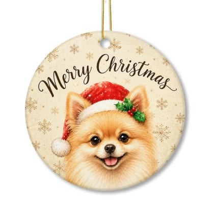 Pomeranian Christmas Ornament Dog Keepsake - Winter Snowflake Hanging Decor - Variation of Christmas Animal 7