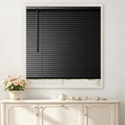 82-Inch Width Cordless Aluminum Mini Blinds - Blackout Window Shades for Living Room & Bedroom