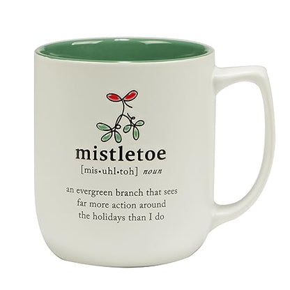 Christmas Fun Green Sayings Ceramic Mugs Set of 6 16 oz. Assorted Designs with Variation 5x3.625 inches