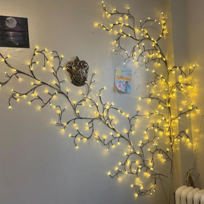Brown Enchanted Willow Vine Lights with 144 LEDs - 18 Branches Indoor Wall Decor