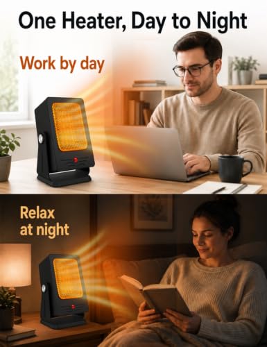 Portable Space Heater for Indoor Use, 2-Second Fast Heating Compact Heater