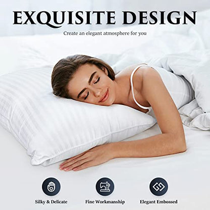 Queen Size Bed Pillows Set of 2 - White, Support & Comfort