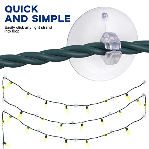 200 Pcs Christmas Light Clips with Suction Cups for Window Glass - Holiday Decor