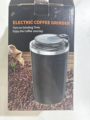 Coffee Grinder Electric, Espresso Coffee Bean Spices Grinder, Coffee Blade Grinders, One Touch Portable Grinder, for Coffee Bean, Spices, Herbs, Nuts, Grains, Black