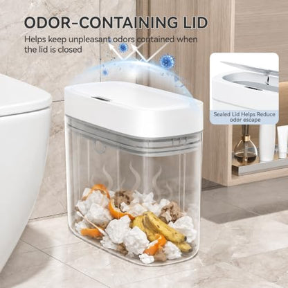 Automatic Bathroom Trash Can with Lid and Motion Sensor 3.2 Gallon