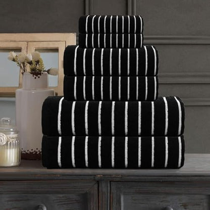 Bathroom Towel Gift Set - 6 Pieces, 600GSM, Black - CASA COPENHAGEN