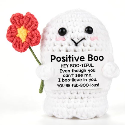 Halloween Ghost Gifts - Positive Boo Crochet Decor for Women & Men - Variation of THIS listing