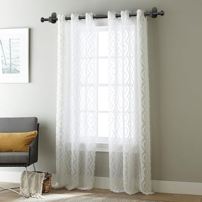 Adjustable Curtain Rods Set of 32 to 86 Inches with No-Drill & Wrap-Around Brackets, Black
