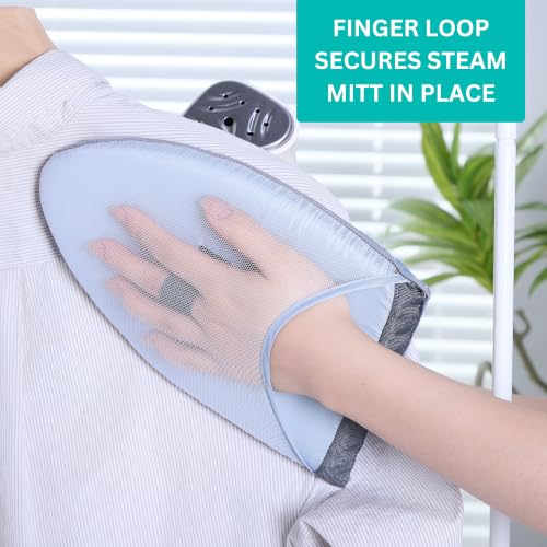 Blue Garment Steamer Protective Ironing Glove - Heat-Resistant Safety Mitt