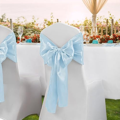 Satin Table Runners 12 x 108 Inches - Pale Blue - Pack of 6