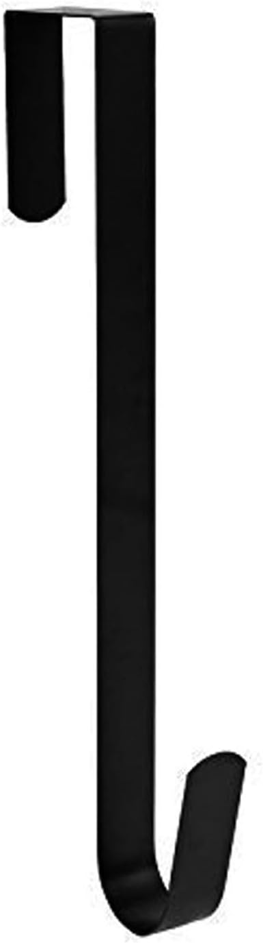 Skiennix 13-Inch Wreath Hanger - Durable Metal Over The Door Hook for Christmas Decor, Black