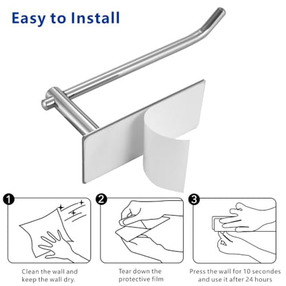 Chrome Stainless Steel No Drilling Toilet Paper Holder - SUS304 Wall Mount